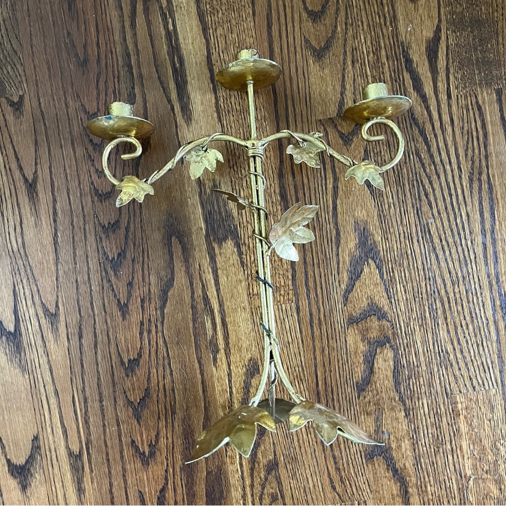 Gold Leaf Candle Holder
